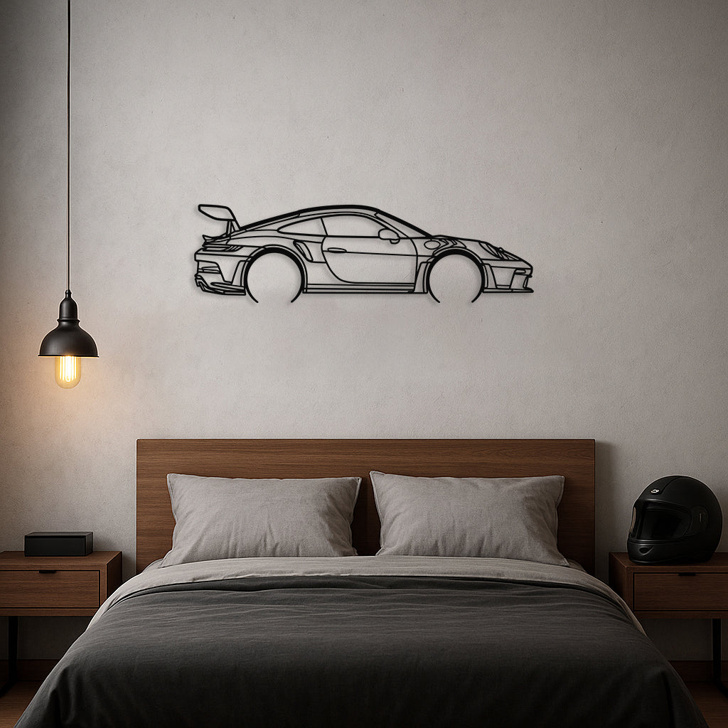 Standard 992 GT3rs Silhouette Metal Wall Art
