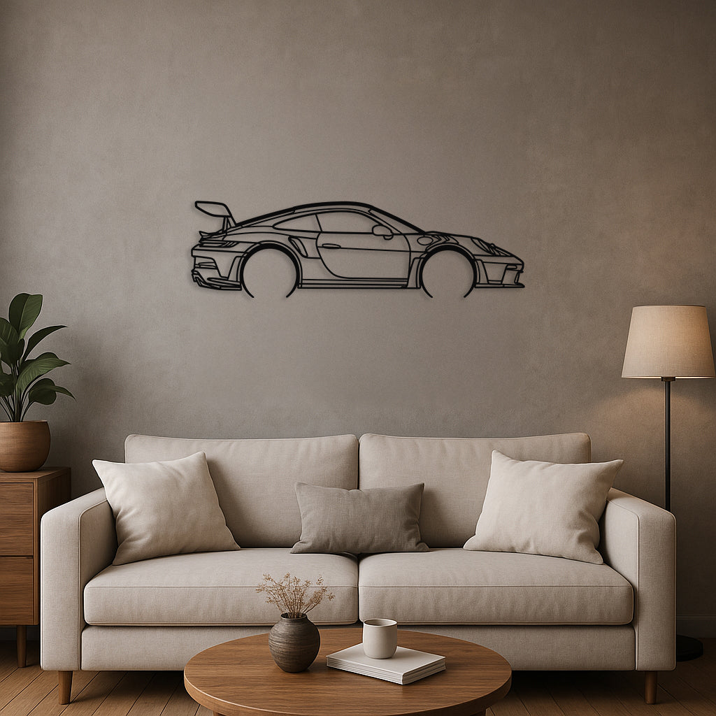 Standard 992 GT3rs Silhouette Metal Wall Art
