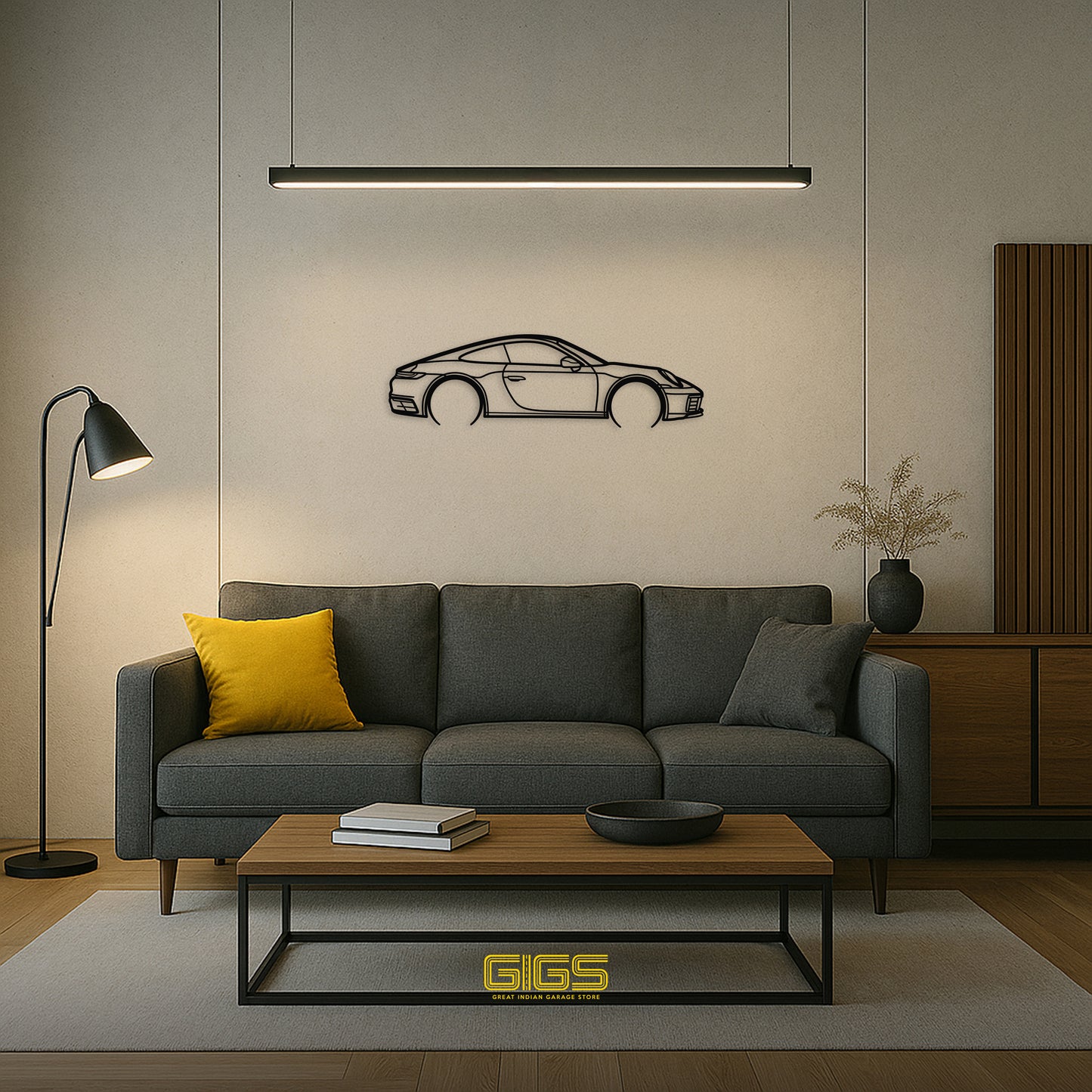 Classic '80s Entry Sports Coupe Silhouette Metal Wall Art