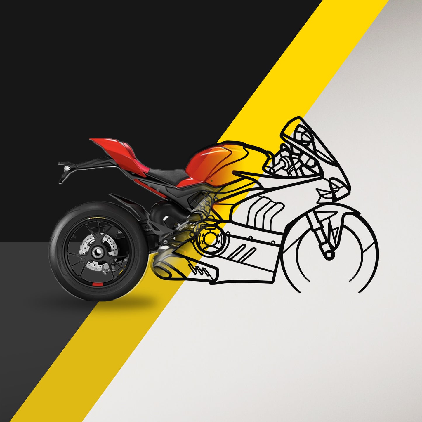 Made for your Ride - Standard Motorcycle Silhouette Metal Wall Art