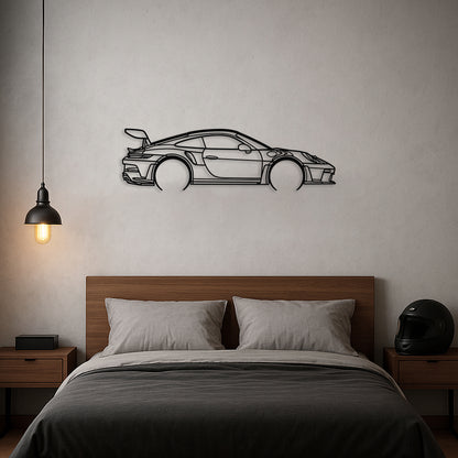 Standard 992 GT3rs Silhouette Metal Wall Art