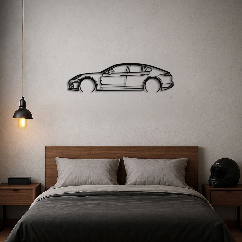 Turbocharged Executive Sports Sedan Silhouette Metal Wall Art