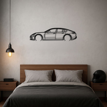 Turbocharged Executive Sports Sedan Silhouette Metal Wall Art