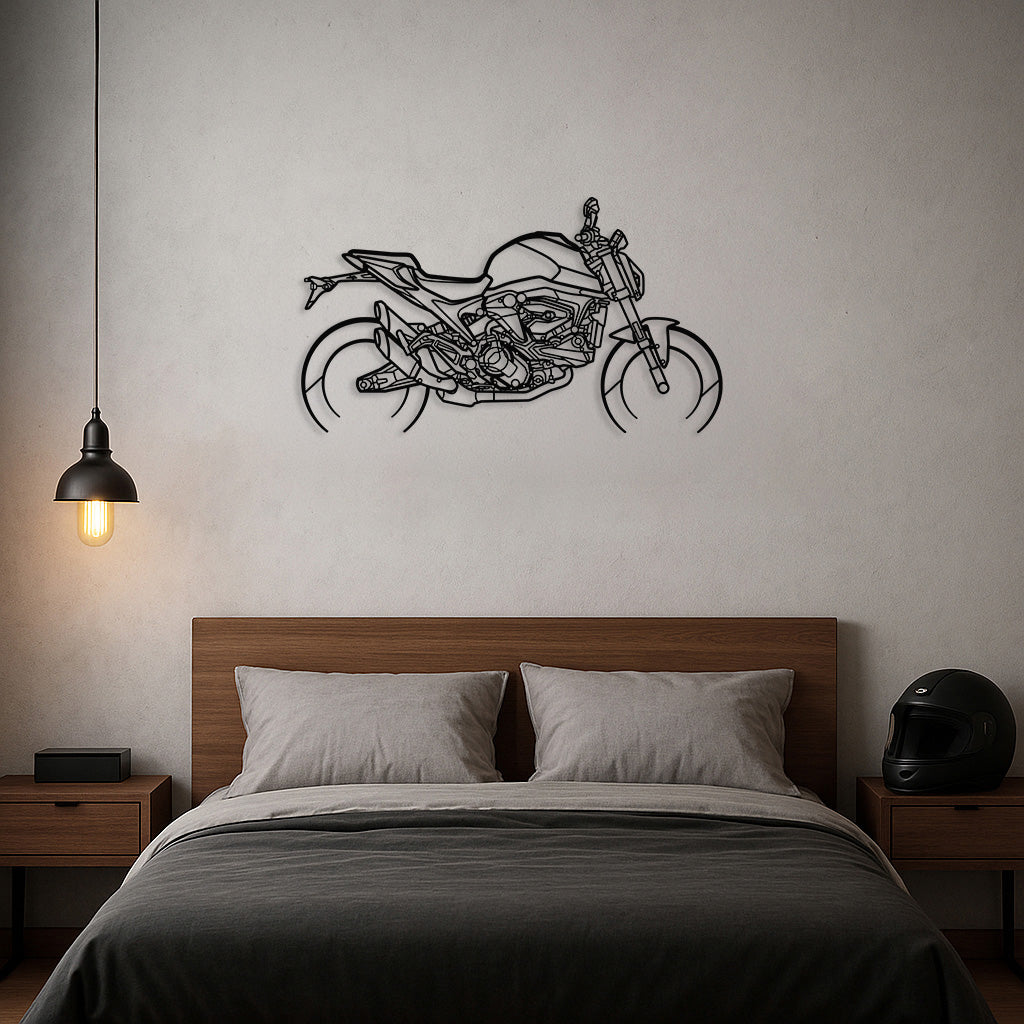 Naked Streetfighter Motorcycle Silhouette Metal Wall Art