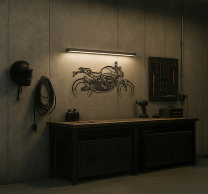 Naked Streetfighter Motorcycle Silhouette Metal Wall Art